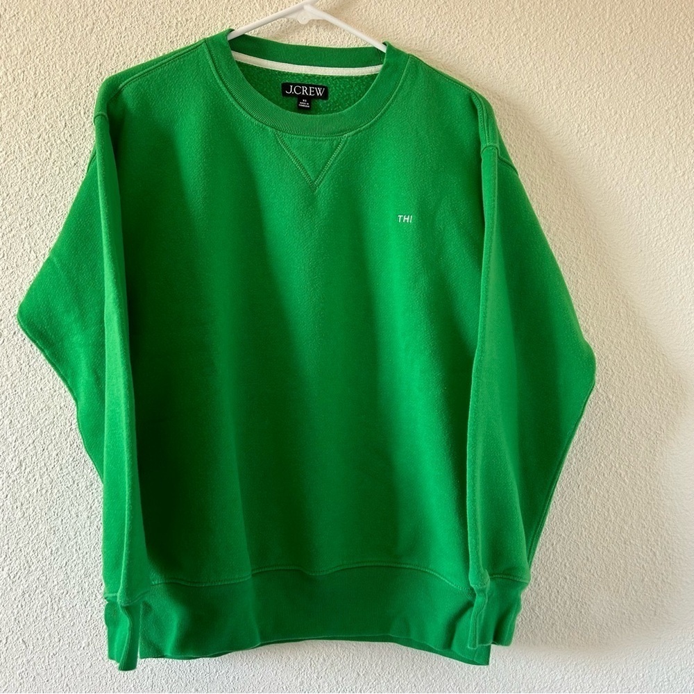 J. Crew Women’s Sweater XSmall Green Crew Neck Casual Preppy Fall stretchy